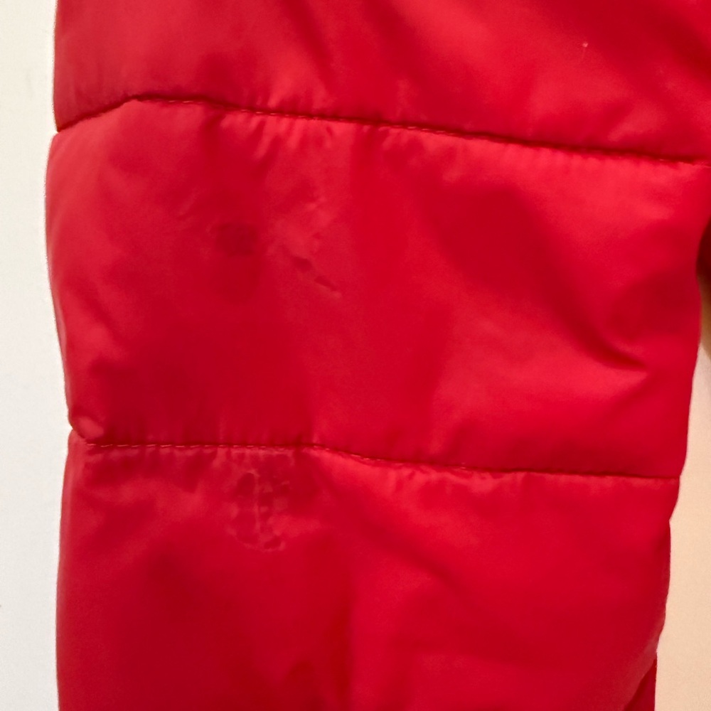 Kids Lands End Reversible Insulated Fleece Winter Jacket Red Puffy Jacket 10-12 - Picture 10 of 12